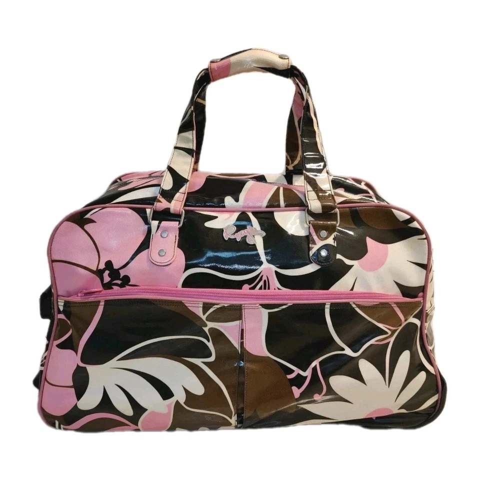 Vintage Groovy Pink Roxy Travel Luggage Rolling Bag Wheels & Handles Retro Y2K - Image 2 of 4