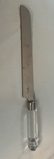 OLEG CASSINI CRYSTAL CAKE KNIFE SIGNED - STAINLESS STEEL Stunning 