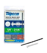 Tapcon 1/4 In. X 2-1/4 In. Maxi-Set White Hex-Head Concrete Anchors. 50pk