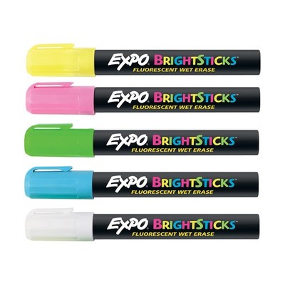 Bright Sticks, Wet Erase Fluorescent Markers, Bullet Tip, 5 Count - Whiteboar...