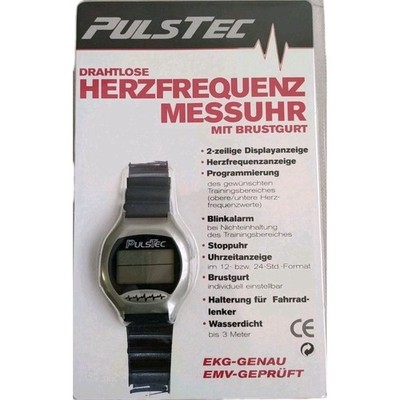 NEW Pulstec Heart Monitor Black Silver Smart Watch Active Workout Health