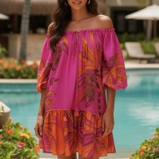 Farm Rio Beach Forest Mini Dress in Size Medium New
