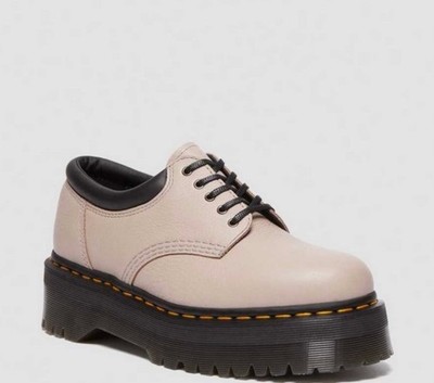 Dr. Martens 8053 Quad Pisa Leather Platform Shoes Vintage Taupe Size 9 Women