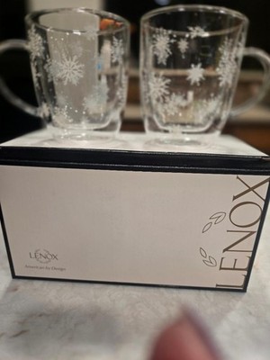 Lenox Double Wall Snowflake 2-Piece Glass Mug Set