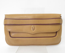 Authentic Cartier Must de Cartier Leather Clutch Bag 52495