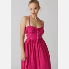 Urban Outfitters Fuchsia Pink Midi Dress - Small