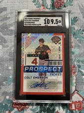 2024 Panini Prospect Edition Colt Emerson Holo Red Power Auto /99 SGC 9.5/10!