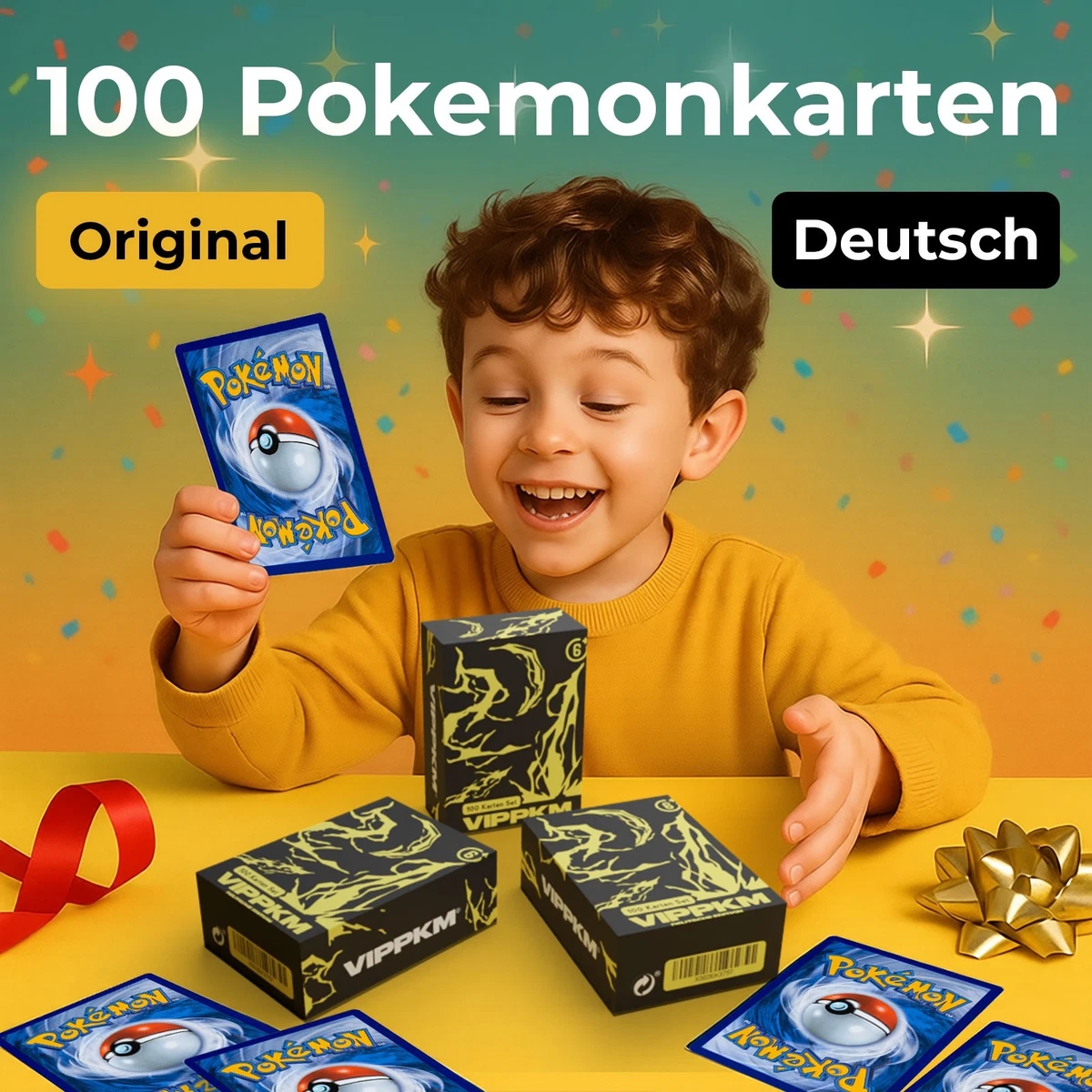 100 Pokémonkarten Geschenkpaket – Seltene Karten Garantiert! – Ideal Als Geschenk Für Sammler & Fans