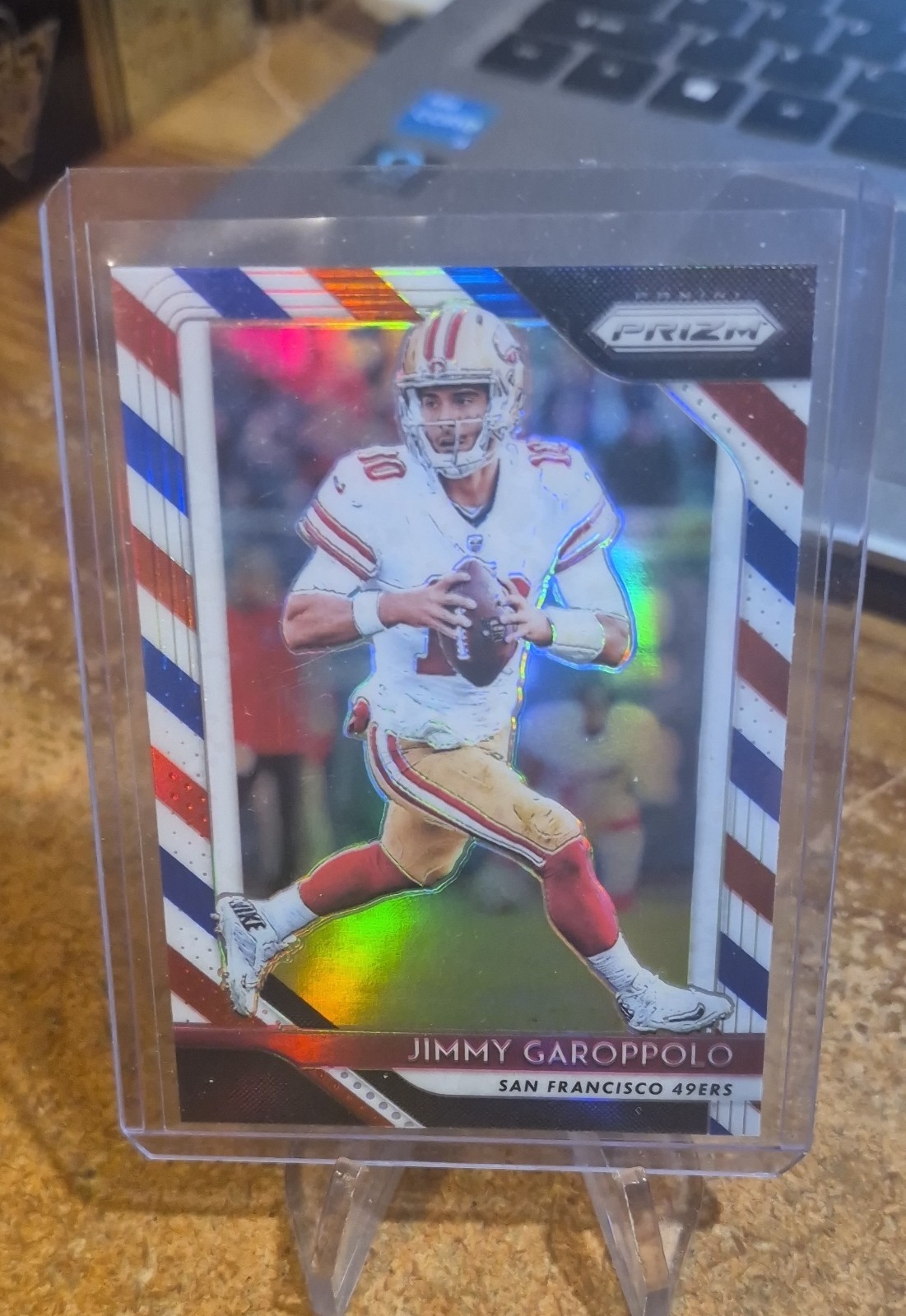 2018 Panini Prizm - Jimmy Garoppolo #25 Red White & Blue Prizm