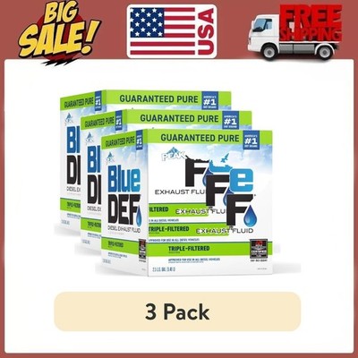 (3 pack) Diesel Exhaust Fluid 2.5 Gal Box for Diesel Vehicles with SCR Systems