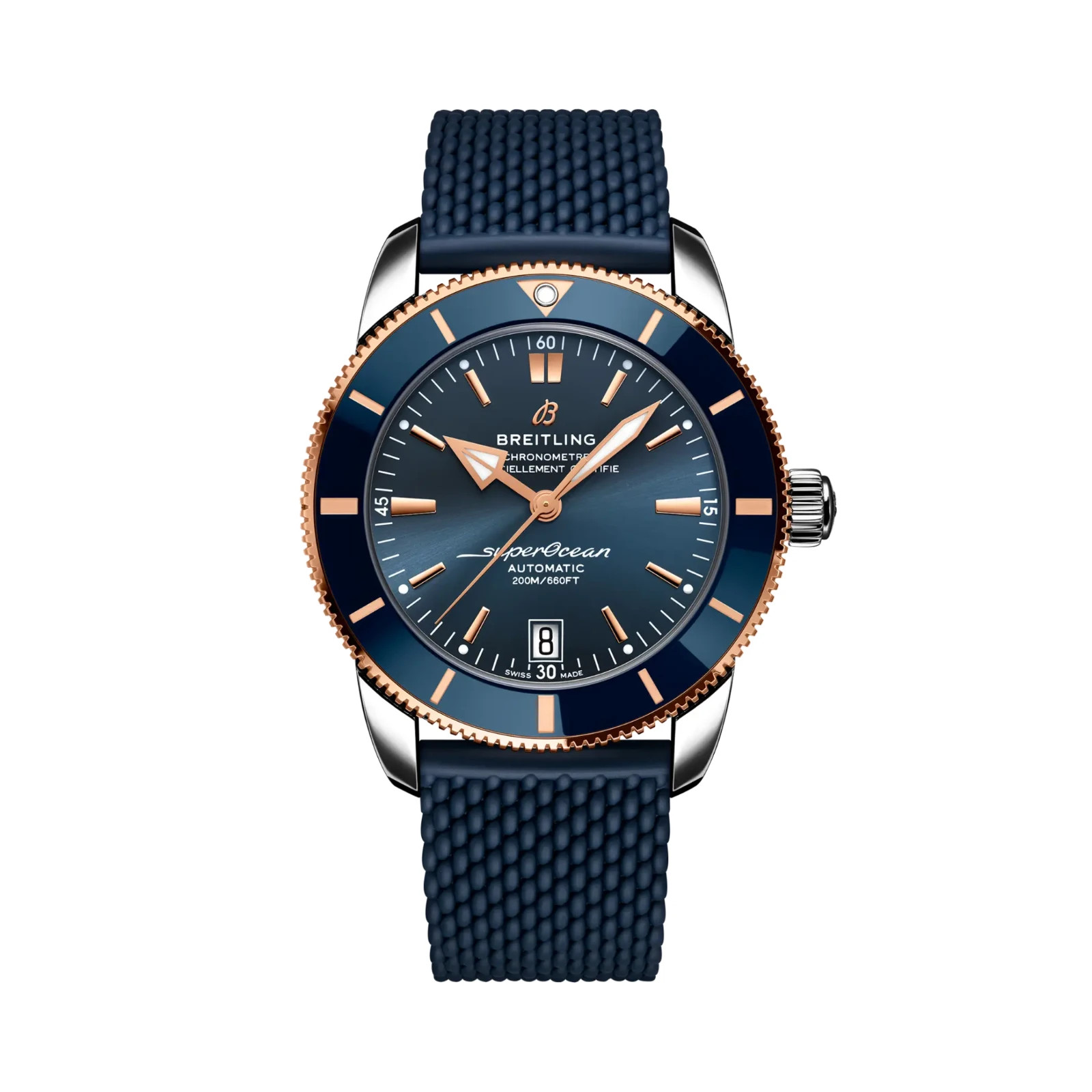 Breitling Superocean Heritage II 42mm Steel Gold Blue Dial Men's Watch UB2010161C1S1