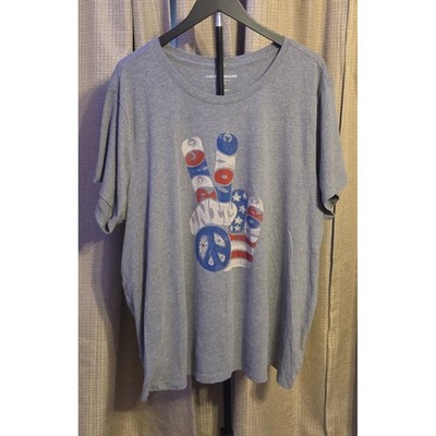 Lucky Brand Peace Love Unity Hope Graphic T-Shirt Women's Size 3X Gray