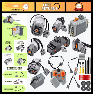 32Pcs Power Function Kit - Motor, Battery, Infrared Remote, Adjustable Speed Tra