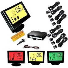 Absolute PS10000 Universal Front Rear Parking Sensor System w/ 8 Black Parking