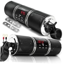 Motorcycle Speakers Bluetooth, Waterproof Audio System Built-in Amplifier, FM