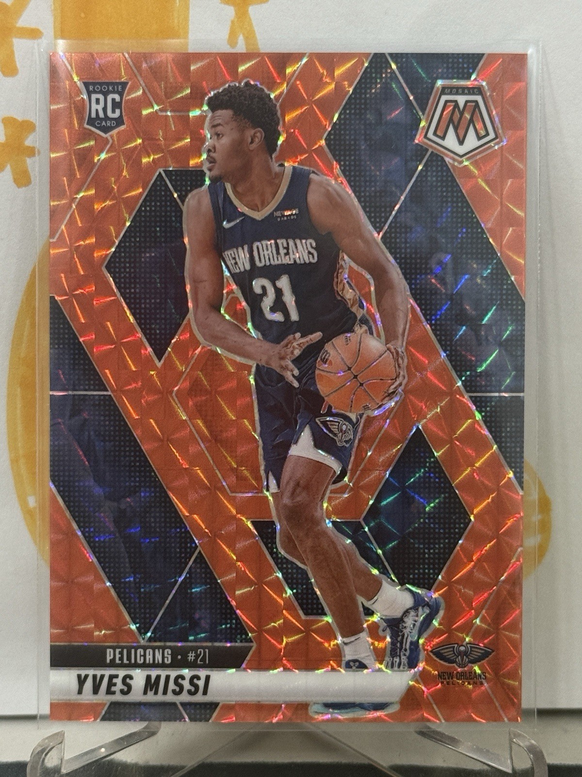 2024-25 Panini Mosaic Mosaic Orange #243 Yves Missi RC Rookie 40/249 PELICANS