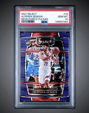 2021 PANINI SELECT #19 ALPEREN SENGUN RC NEON PURPLE PULSAR /5 HOU Rookie PSA 10