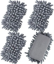 4 Pieces 5" x 3" Dry Erase Eraser,Gray  Microfiber Shag Whiteboard Eraser,
