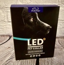 PcEoTllar Pink Dog Pet Collar Size Small Lighted Rechargeable 7 Color LED  s New