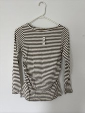 Madewell XXS Women?s Ruched Crewneck Long-Sleeve Tee Coastal Dune NWT
