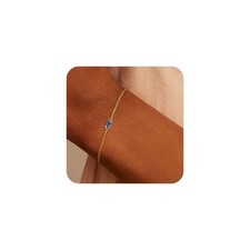 Birthstone Bracelets for Women Trendy: Gold Dainty Sapphire Bracelets 14k Gold P