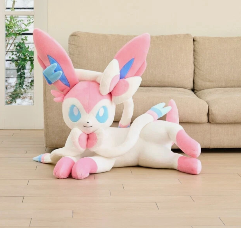 Pre order Life-Size Sylveon Plush Lying Down Pokémon Ships