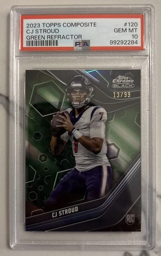 2023 Topps Composite Chrome Black C.J. Stroud Green Refractor /99 (RC) PSA 10