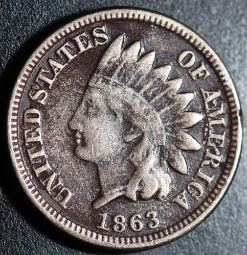 1863 INDIAN HEAD CENT - FINE