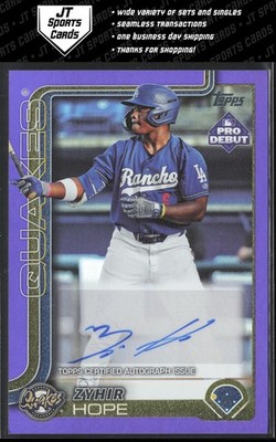 2025 Topps Pro Debut - Zyhir Hope #PD-139 Purple Foil Autographs