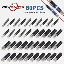 80pcs 1-Pin & 2-Pin Wire Plug-in Connector Cable Clamp Locking Buckle AWG 16-22
