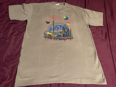 Vintage 90s TORONTO: A FAR OUT CITY T Shirt XL Brown Canada Skyline Earth Tee