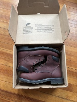 Red Wing Shoes Men's Brown Leather Lace-Up Work Boots 11.5 D Ankle Round Toe