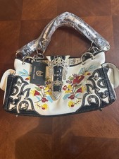 Cowgirl Trendy Western Floral Embroidered Rhinestone Satchel Handbag