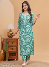 Kurtis for Women Party Wear, Printed Kurti with Pant Set jaipuri print kurti set