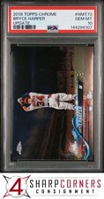 2018 TOPPS CHROME UPDATE #HMT73 BRYCE HARPER NATIONALS PSA 10