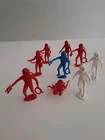 9 Red Blue White Vintage MARX MPC Plastic Space Men Astronaut Figures 1960's