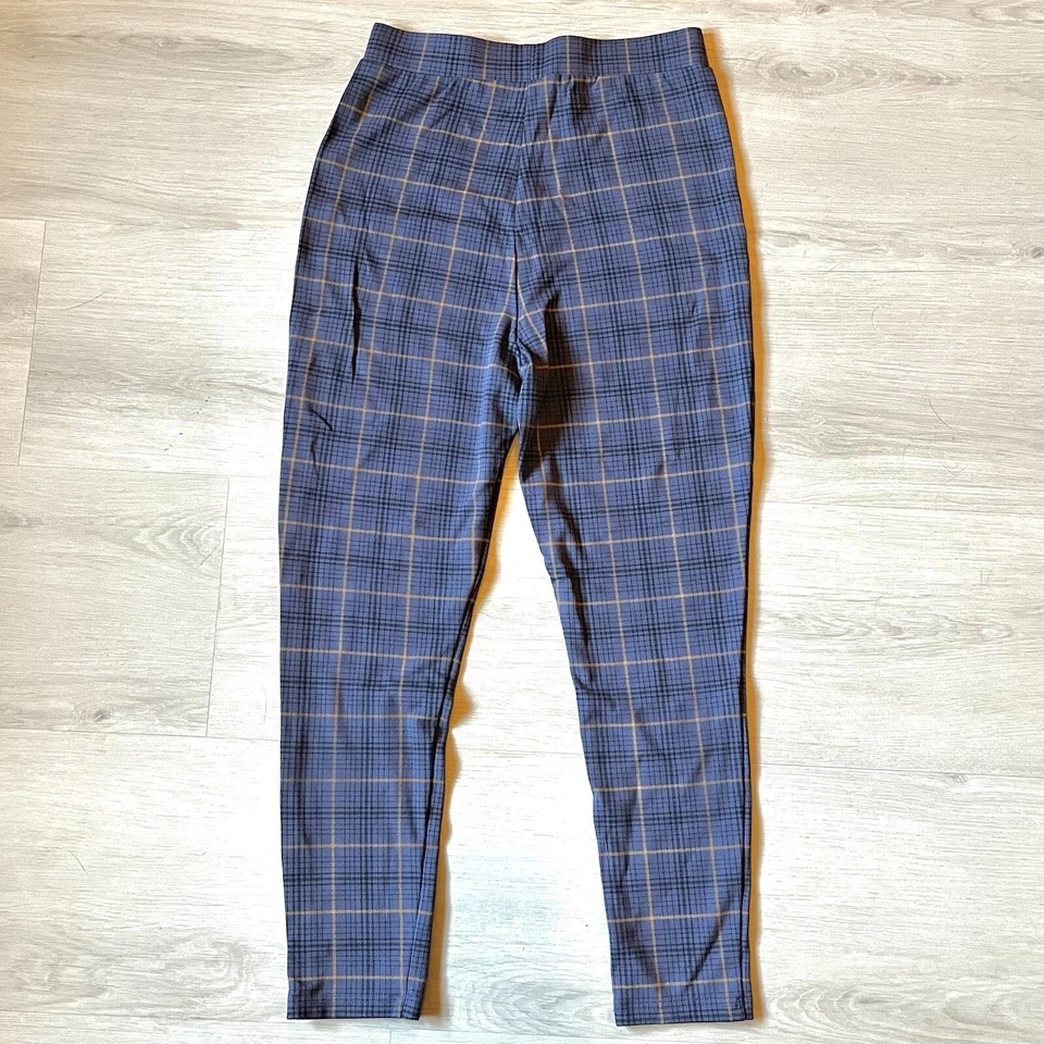 Nordstrom Women's Plaid Ponte High Waist Cropped Leggings Blue Size S - Image 3 of 4