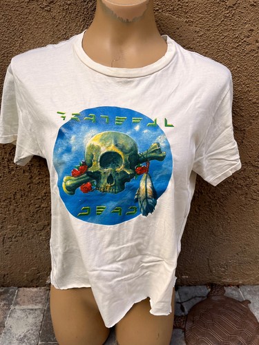 Trunk LTD Grateful Dead Cyclops Skull Graphics BEIGE Short Sleeve Crop TShirt S