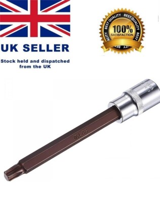 1/2'' Antrieb x M12 Spline Bit Stecknuss, S2 Stahlbits, CR-V Stecknüsse 140 mm Länge