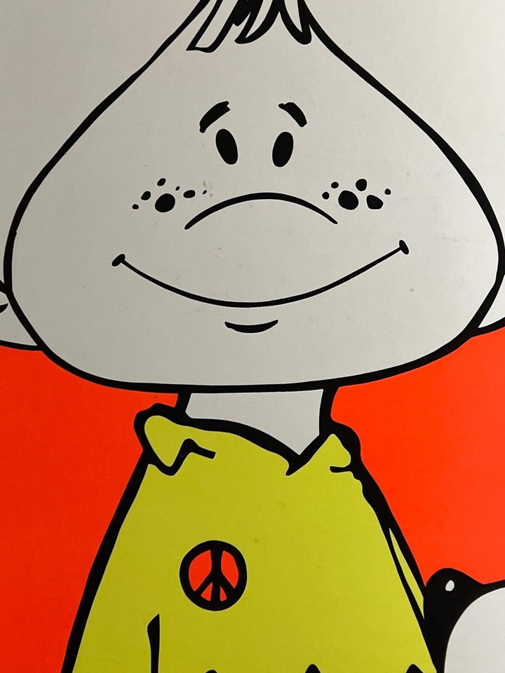 1960s HAPPINESS IS...Peace & Love Throughout the World BLACKLIGHT