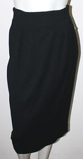 UNGARO Skirt 8 NWT Black Wool Long Straight Back Bow Detail NOS 218