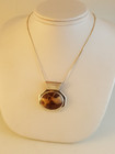 Jasper sterling silver pendant necklace unique design box chain