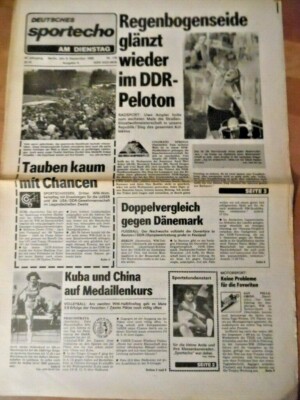DEUTSCHES SPORTECHO 9. September 1986 Rad-WM Uwe Ampler Schiess-WM Volleyball-WM