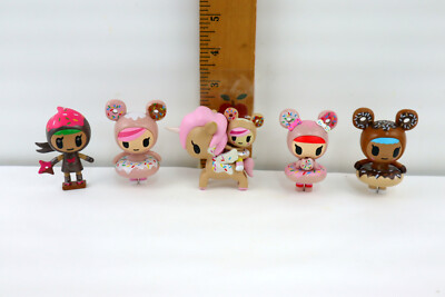 Lot of 5 Tokidoki LLC Collectible Art Donutella & Her Sweet Friends Series & 2,5