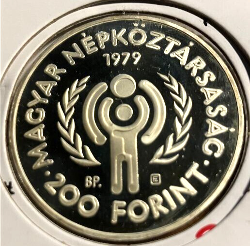 elf Hungary 200 Forint 1979 Silver Proof Intl Year of the Child