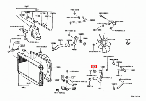 Genuine LandCruiser 75 70 Series 1HZ 1PZ Radiator Top Hose Water Outlet Gasket - Picture 18 of 20