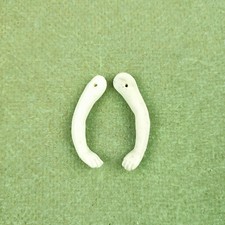 Antique porcelain dollhouse doll arms, wire fixing, 1.61"  1.73", Germany