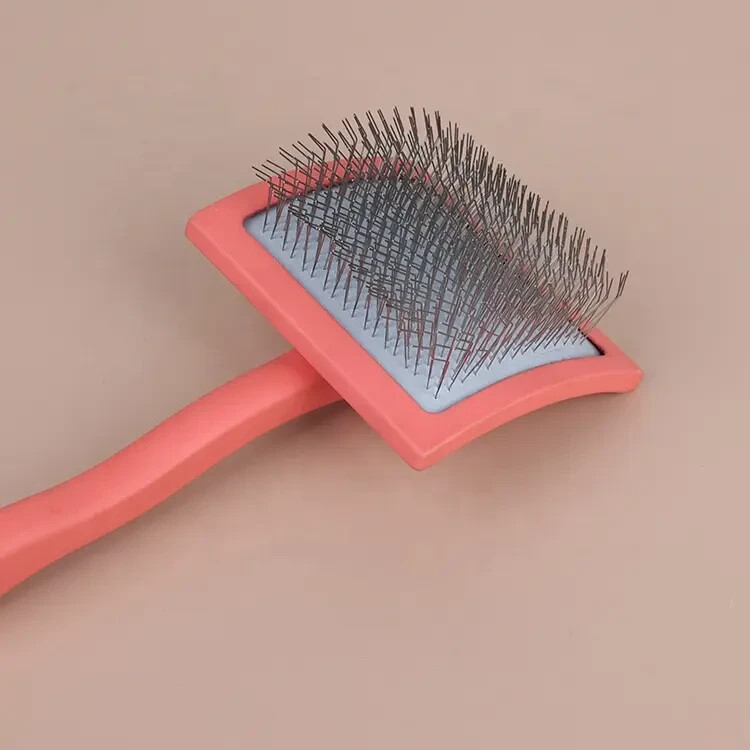 Brush for Dog, Slicker for Grooming, Groomgrip Coating, Coral , Large
