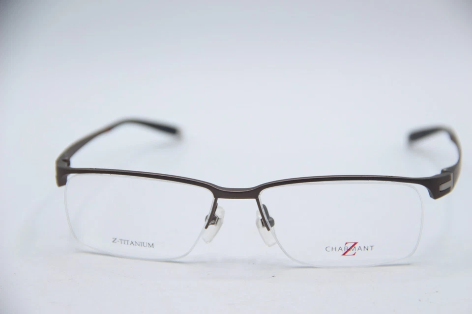 NEW CHARMANT Z-TITANIUM ZT9802 BROWN AUTHENTIC DESIGNER EYEGLASSES 55-15 - Image 2 of 4