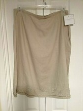 Sag Harbor Linen/Rayon Blend Skirt  Side Zip  Size 16  Sand  New  T011K 